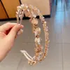 Faixa de Cabelo Dupla Camada, Novo Estilo Coreano Versátil com Strass Super Fada Presilha de Cabelo de Cristal de Alto Padrão, Acessório de Cabelo para Penteado de Coroa Alta