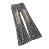 Jeans acampanados con estampado integral de estrellas estilo American Vibe tie-dye para hombre, pantalones largos versátiles de pierna recta holgada, de moda en la calle