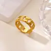 Anel Cruzado Novo em Aço Inoxidável Banhado a Ouro 18K com Zircônia Colorida para Mulheres, Versátil, Simples e Elegante, Anel Usado