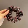 Goma para el pelo de felpa a cuadros estilo coreano, Goma para coleta estilo universitario, Cuerda elástica alta para moño, Accesorio para el pelo de niña