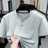Camisa Polo de Manga Corta de Verano para Hombre, Nuevo Estilo Chino Cuello Alto, Top Casual y Versátil de Media Manga, Color Sólido, Transpirable, Camiseta de Moda para Hombre