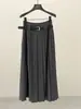 Falda Larga plisada Jianhe Spring New Minimalista con Efecto de Caída, Cintura Alta, Línea A Adelgazante 59092