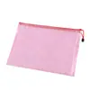 Bolsa de Malla con Cremallera tamaño A4, Bolsa para Archivos, Bolsa de Almacenamiento Transparente Portátil, Bolsa para Papelería de Estudiante, Bolsa con Cremallera para Material de Oficina
