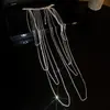 Collar largo de perlas irregulares, estilo de lujo ligero francés, cadena para suéter, joyería de nicho minimalista de alta gama al por mayor para mujer