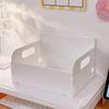 Caja de almacenamiento tipo cajón transparente simple para escritorio de oficina, estante de almacenamiento de plástico con acabado cosmético para chica en forma de corazón.