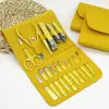 Set de belleza de acero inoxidable para uñas y manicura, pinzas de belleza, cuchillo para pedicura para eliminar piel muerta, limpiador de oídos, set de 16 piezas