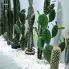 Cacto Cacto Em Vaso Plantas Verdes Falsas Tropicais Paisagismo de Deserto Plantas Verdes Falsas Enfeites Decorativos de Cacto