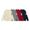 Yidao Vintage 2026 Otoño Nuevo Estilo Universitario Japonés Suéter de Punto Relajado con Raya Lateral Cardigan Abotonado Holgado
