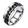 Anillo estilo moderno oro Azul plata cadena de acero inoxidable anillo de dedo regalo