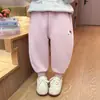 Pantalones de Niña Otoño e Invierno Pantalones Deportivos para Bebé Infantil 2026 Nuevo Estilo Pantalones Largos para Niña Pantalones de Chándal con Felpa para Niña Elegantes