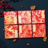 Bolsa Roja Cuadrada para Sobres de Año Nuevo 2027 Año del Cordero, Estampado en Oro en Relieve de Alta Gama, Dibujo Animado Lindo, Sobre Personalizado Creativo para Dinero de Suerte de Año Nuevo con Diseño del Zodiaco