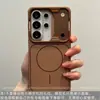 Funda magnética mate para teléfono adecuada para Samsung S26Ultra Que se transforma instantáneamente en una cubierta protectora anti-caídas de alta gama tipo piel S25