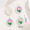 Pintura a Óleo Retrô Francesa Monet Rosa, Azul e Roxo Três Cores Pingente Pingente de Prata Estilo Antigo Liga Metálica Acessórios DIY