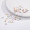 Separador de cuentas hueco en forma de flor de plata esterlina S925, soporte vacío, accesorio de joyería DIY, soporte de cuerda, espaciador de cordón, chapado en oro K