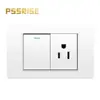 Enchufe de interruptor tipo 118 Panel de PC blanco para pared Enchufe tailandés de seis orificios Enchufe taiwanés con tipo C de 20W