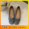 Zapatos planos de punta cuadrada con lazo, de corte bajo, slip-on de suela blanda, moda estilo francés nuevo 2026, zapatos de tacón para la noche que aumentan la altura