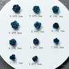 Joyería de uñas tallada con diseño de rosa teñida azul vintage, accesorios para decoración de uñas con flores de rosa Guofeng mixtas