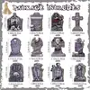 36 Unidades Decorações de Madeira de Lápide de Halloween Decorações para Pendurar na Árvore de Halloween Suprimentos para Festa Decorações para Casa