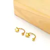Pendientes de Gancho de Estrella de Cinco Puntas Tridimensionales para Mujer, Mini Pequeña Estrella Simple, Pendientes de 9 Pines, Pendientes de Tornillo para Agujeros de Oreja