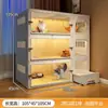 Villa para Gatos con Inodoro Integrado Cama para Gatos de Interior Jaula para Gatos Espacio Grande Casa para Gatos Armario Pequeño para Gatos Jaula Vacía
