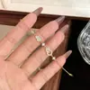Colección Popular de Pulseras de Lujo Ligero Estilo Transfronterizo de Xiaohongshu Llena de Diamantes Cepillado Temperamento de Alta Gama Collar Super Hada