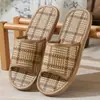 Chinelo de Verão de Rattan Trançado Leve Solado Plano Quarto Casa Casal Masculino e Feminino Respirável Palha Esteira Bambu Trançado Chinelo