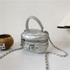 Otoño e invierno nuevo estilo pequeño fragante de rombos bolsa cubo bolsa bandolera de cadena estilo occidental mini bolso de hombro para mujer y niño venta al por mayor