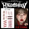 Adesivos de tatuagem de Halloween, simulação, nova maquiagem de imitação, cicatriz, horror, ferida, sutura masculina e feminina, festa, rosto descartável