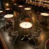 Mesas e Cadeiras para Bar Pub Cafeteria Cabines para Loja de Chá com Leite Sofás Pedra Sinterizada Madeira Maciça Conjuntos de Mesas para Cafeteria Comercial