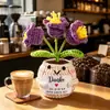 Muñecas de plantas tejidas a mano transfronterizas, decoraciones de plantas tejidas, flores artificiales de ganchillo para fiestas