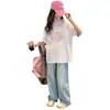 Camiseta de Manga Corta para Niña Verano 2026 Nuevo Estilo Elegante Súper Linda Conjunto para Niñas Mayores Verano Top Delgado