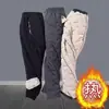 Pantalones casuales para hombre de otoño e invierno 2026, cálidos y engrosados, pantalones largos elegantes para hombres jóvenes