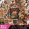 50 piezas de pegatinas retro americanas de Halloween con calaveras, fantasmas y gatos negros para journaling y decoración navideña, venta al por mayor transfronteriza