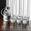 Tetera de agua fría espesa resistente a altas temperaturas para el hogar y el restaurante, tetera de vidrio de gran capacidad para agua hervida y té, alto valor estético