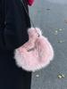 Bolso Exterior Individual de Felpa para Mujer de Gran Capacidad 2024 Nuevo Otoño e Invierno Versátil Bolso Cruzado de Cadena Bolso de Mano de Alta Gama