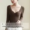 Ropa interior térmica de manga larga con sujetador acolchado para mujer, top interior, liquidación de fin de temporada