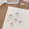 Nueva Joyería para Uñas Cruzadas Estilo Popular de Celebridad de Internet Joyería de Aleación DIY Diamante Rosa Joyería para Uñas Estilo Retro
