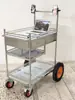 Carrito de Transmisión en Vivo de Acero Inoxidable para Influencers, Carrito de Puesto Móvil con Barandillas, Carrito de Herramientas de Almacenamiento Estable