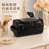 Bolsa Cosmética Impermeable de Cuero, Multifuncional, Bolsa de Almacenamiento de Artículos de Tocador para Viaje Colgable, Bolsa de Almacenamiento Organizadora Portátil para Artículos Varios Resistente al Aceite