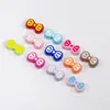 Dulce Linda Chica Corazón Lazo Nudo DIY Cuentas de Agujero Recto Llavero Cadena de Teléfono Collar Accesorios para Bolsos Venta al por Mayor