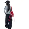 Conjunto casual de estilo coreano para niñas: conjunto elegante de camiseta de manga larga ajustada y pantalones anchos de rayas azul marino