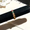 Anillo Geométrico de Zirconia Verde Menta Mambo Niche Joyería de Moda de Alta Gama Vintage para Mujeres