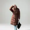 Casaco Longo de Inverno Feminino Acolchoado de Algodão Acima do Joelho Feminino Cintura Estreita Slim Fit Emagrecedor Toque de Alto Padrão Casaco Acolchoado de Algodão