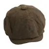 Gorra retro para hombre, boina a cuadros de otoño e invierno, gorra coreana de mediana edad, gorra progresiva informal Joker, venta al por mayor