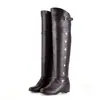 Botas altas hasta la rodilla de cuero PU de talla grande que aumentan la altura, botas largas, botas de mujer de talla grande de comercio exterior, tallas 40-47, blanco y negro, estilo clásico de comercio exterior