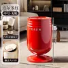 Lixeira Criativa com Tampa e Puxador para Uso Doméstico, com Rodízios, Vedada, à Prova de Odores, para Sala de Estar, Cozinha, Design Elegante, Grande Capacidade