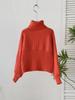 Suéter de cuello alto para otoño e invierno, de manga larga, talla grande, tejido para mujer, exportación transfronteriza europea y americana, hilo retorcido, tejido de color puro para mujer