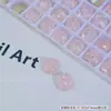 Arte de Unhas Alta Definição Glitter Triturado Rachado Flor de Gelo Joia de Diamante Rosa Claro Ovo de Pombo Quadrado Gordo Flor de Gelo Triturada Joia de Diamante para Unhas