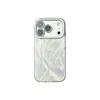 Funda de Teléfono Minimalista de Gama Alta con Patrón de Plumas para Apple 17 Pro Max, Compatible con 16 Pro Max, Galvanizada para 15 Pro y 14 Pro