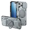 Comercio electrónico transfronterizo: Funda anticaída para Apple 18 Pro Max con soporte magnético para coche de 360 grados, compatible con IP17 Pro Max, con diseño de ventana deslizante